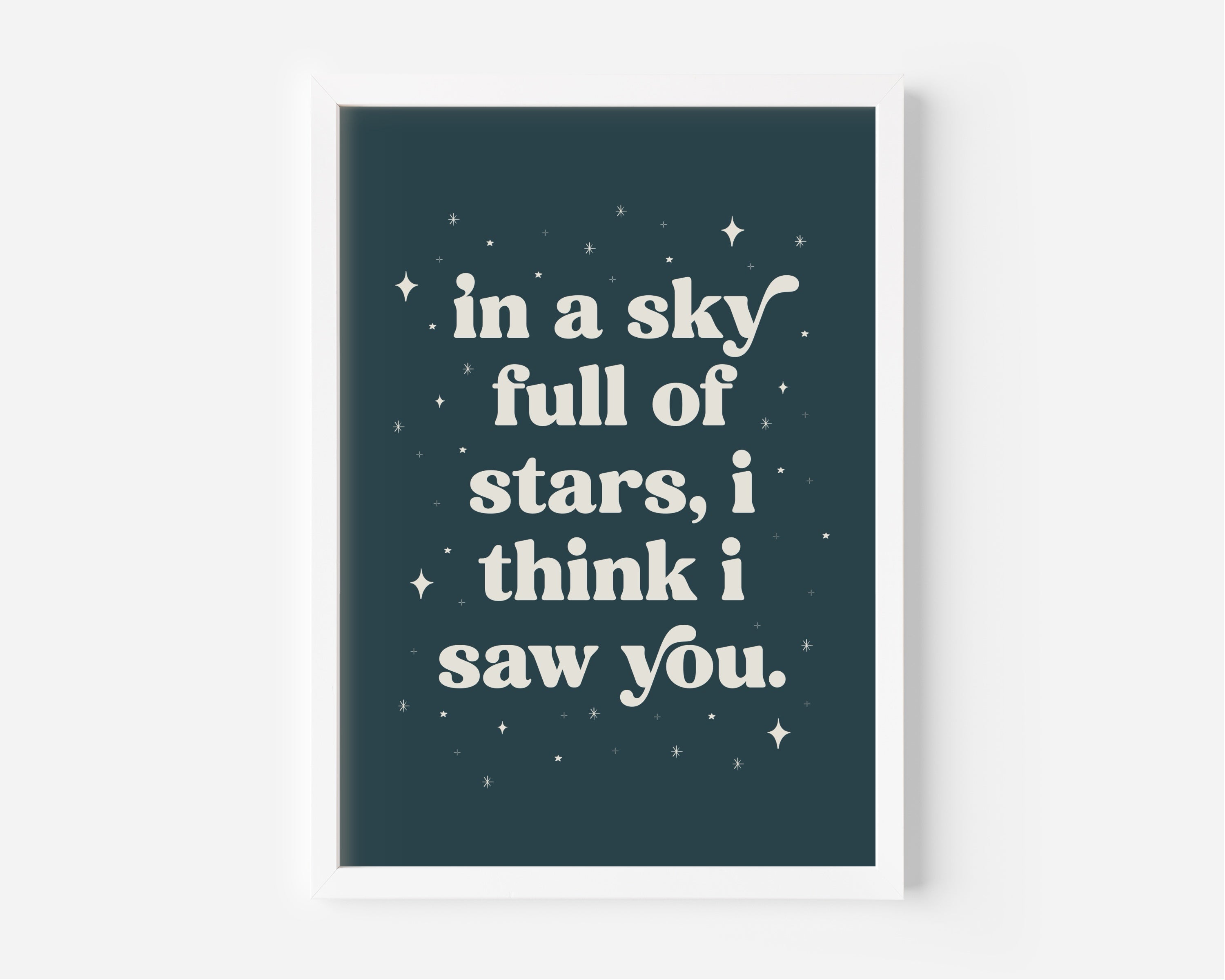 Sky Full of Stars (Coldplay inspired) A4 Lyric Print