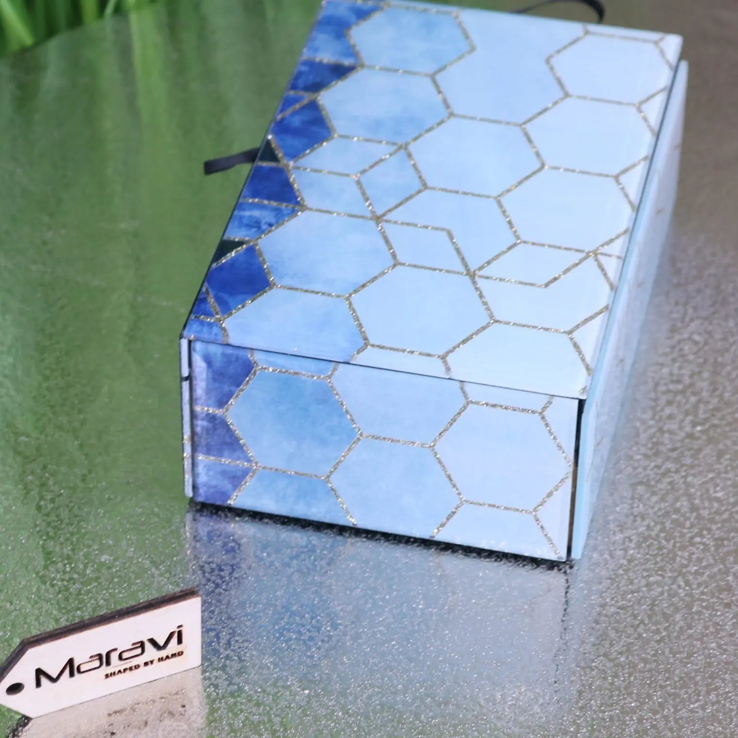 Konark Geometric glass Jewellery Box