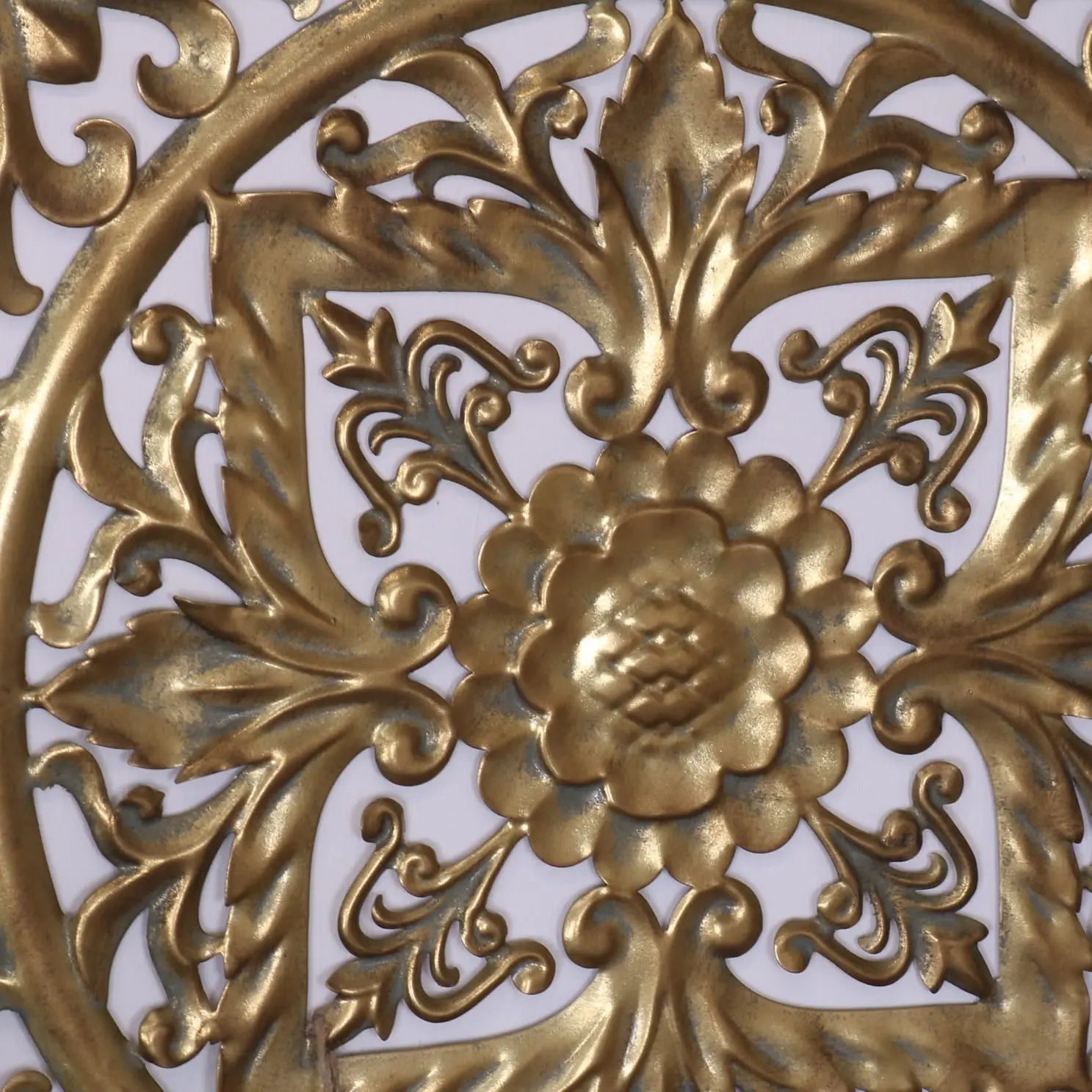 Talwara Square Filigree Gold Wall Art Metal