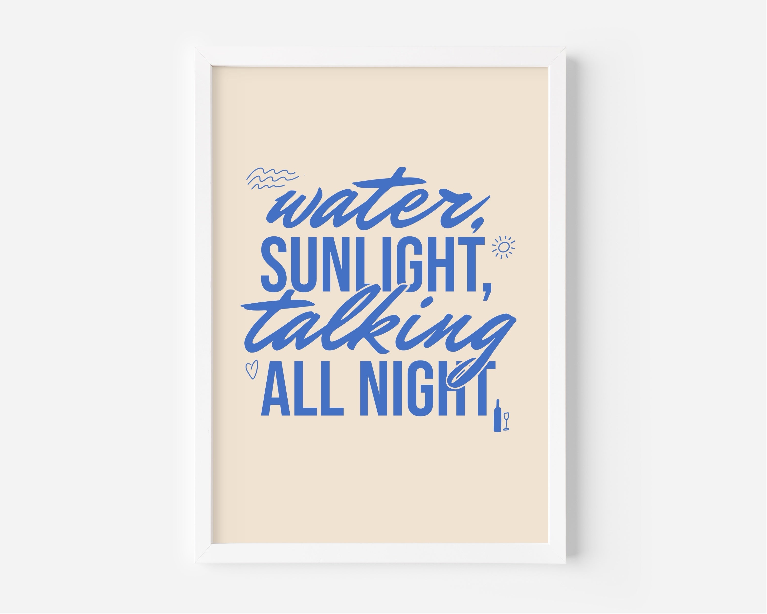 Water, Sunlight, Talking All Night (Olivia Dean) A4 Lyric Art Print