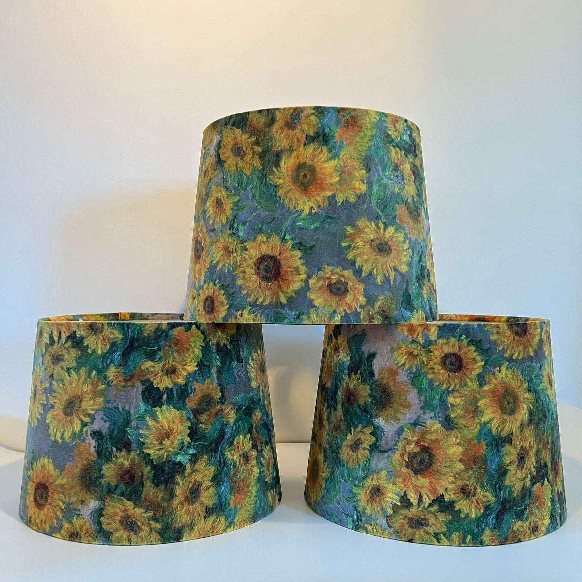 Van Gogh Sunflowers Velvet French Drum Lampshade | Handmade Ceiling Light Shade | UK