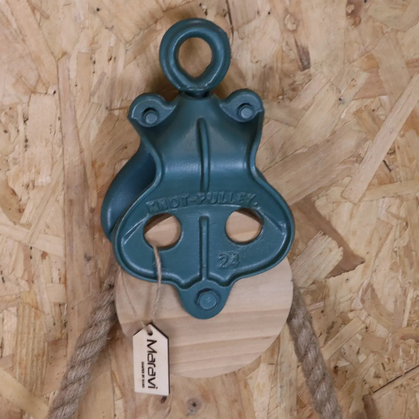 Nautical Wall Clock with Rope and Pulley