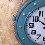 Nautical Wall Clock with Rope and Pulley