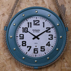 Nautical Wall Clock with Rope and Pulley