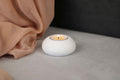 WHITE CONCRETE TEALIGHT HOLDER DOUBLE SET