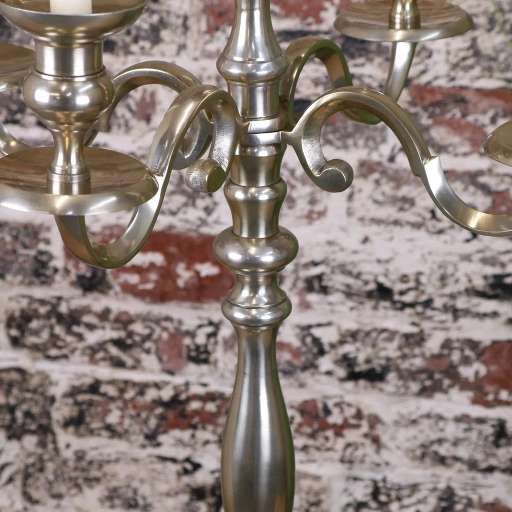 Zira Antiqued Gold 5 Candle Candelabra Centerpiece 84cm