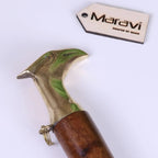 Naka Long Shoe Horn Wooden Brass Animal Top 46cm