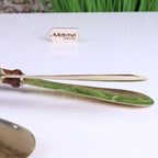 Naka Long Shoe Horn Wooden Brass Animal Top 46cm