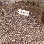 Ibra Large Side Table Burnt Mango Wood Hand Carved