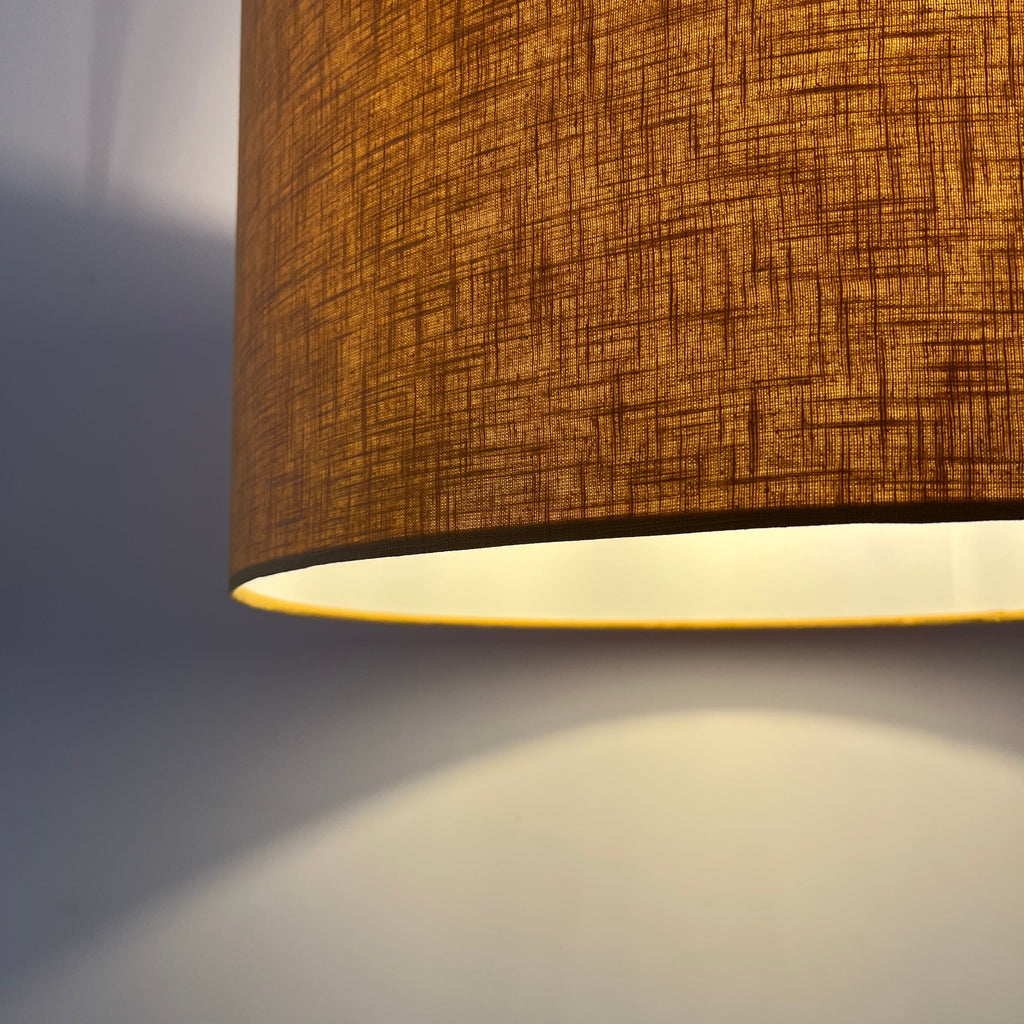 Mustard Linen Drum Lampshade | Handmade Ceiling Light Shade | Bespoke UK