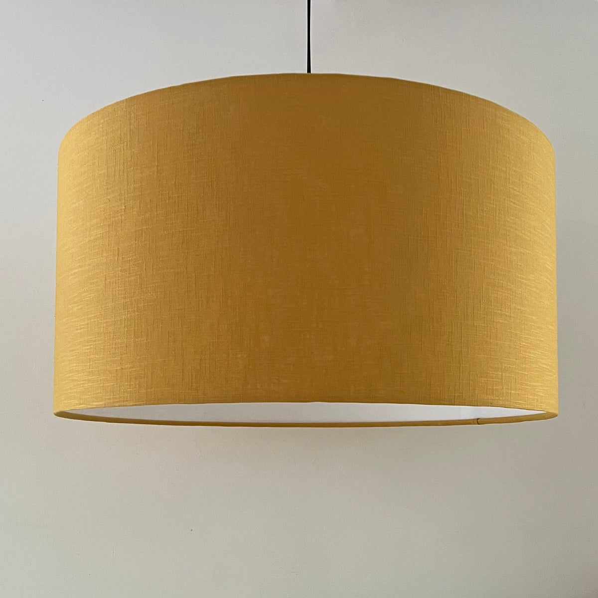 Mustard Linen Drum Lampshade | Handmade Ceiling Light Shade | Bespoke UK