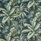Tripura midnight Leaves Velvet cylinder lampshade, extra tall lampshade
