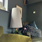 Grey Velvet Lampshade | Extra Tall Cone Light Shade | Bespoke Handmade UK