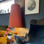 Burnt Orange Velvet Lampshade | Extra Tall Cone Light Shade | Bespoke Handmade UK