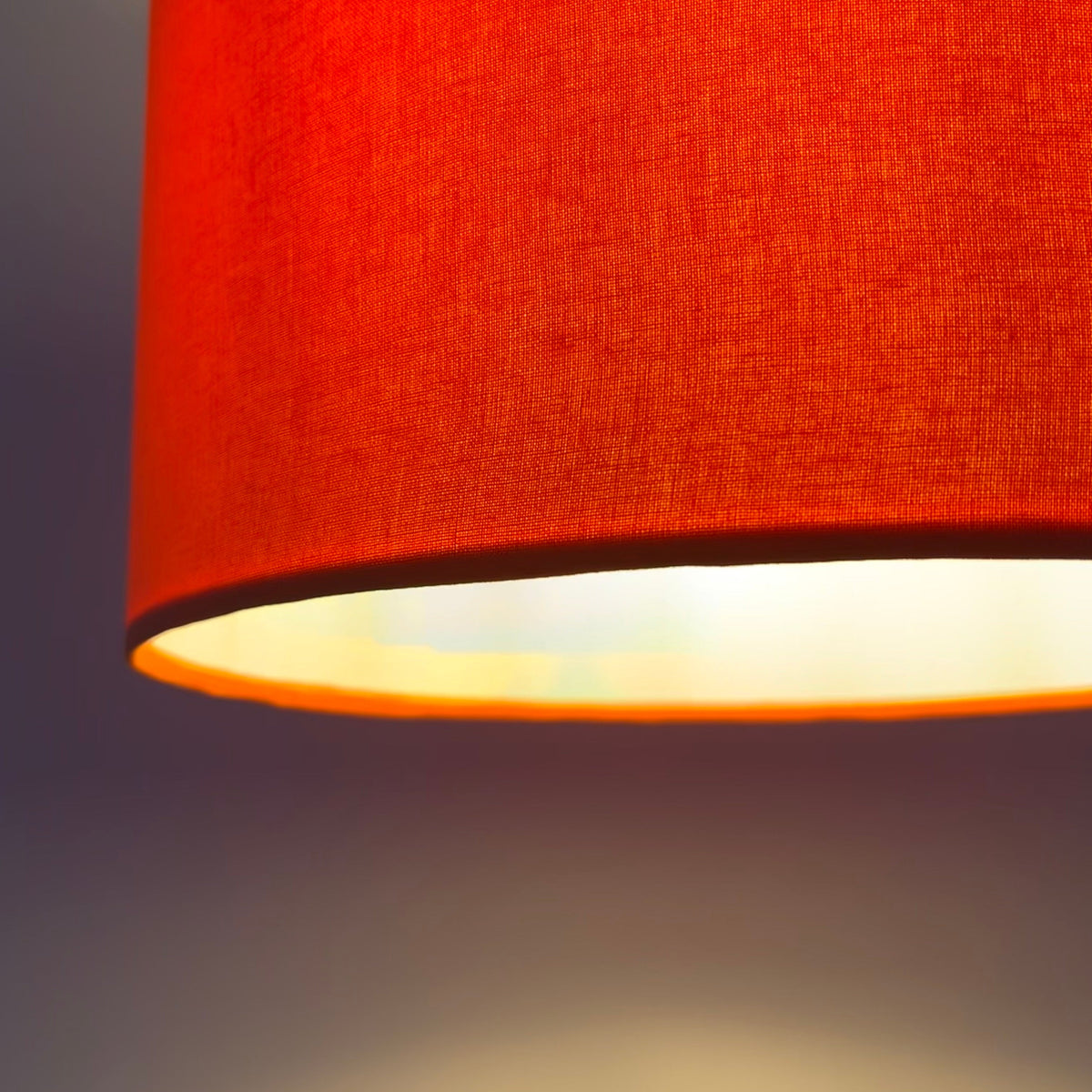 Orange Cotton Drum Lampshade | Handmade Ceiling Light Shade | Bespoke UK