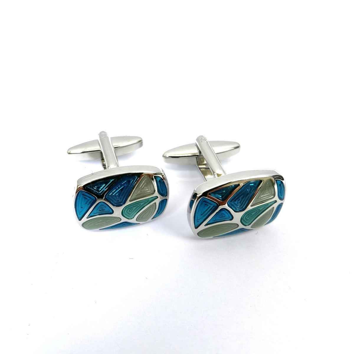 Sea Shell Tiles Rectangular Cufflinks
