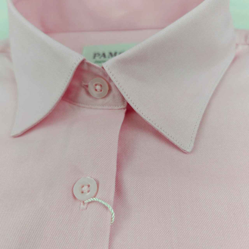 Women's Fitted Pink Oxford Shirt