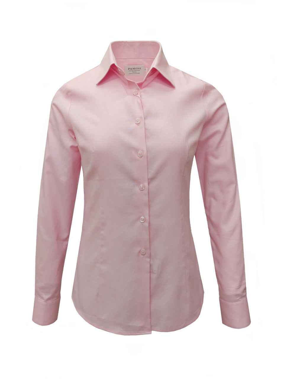 Women's Fitted Pink Oxford Shirt