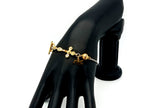 Holy Spirit 18K gold plated stainless steel single decade rosary bead bracelet with 18K cubic zirconia cross.