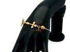 Holy Spirit 18K gold plated stainless steel single decade rosary bead bracelet with 18K cubic zirconia cross.