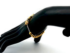 Holy Spirit 18K gold plated stainless steel single decade rosary bead bracelet with 18K cubic zirconia cross.