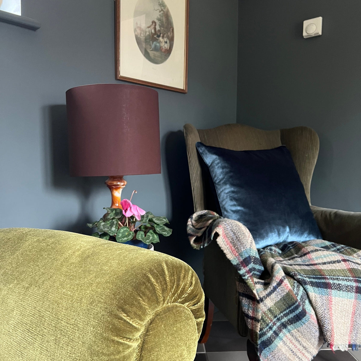 Brown Cotton Drum Lampshade | Handmade Ceiling Light Shade | Bespoke UK