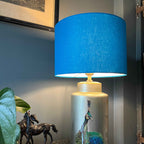 Teal Cotton Drum Lampshade | Handmade Ceiling Light Shade | Bespoke UK