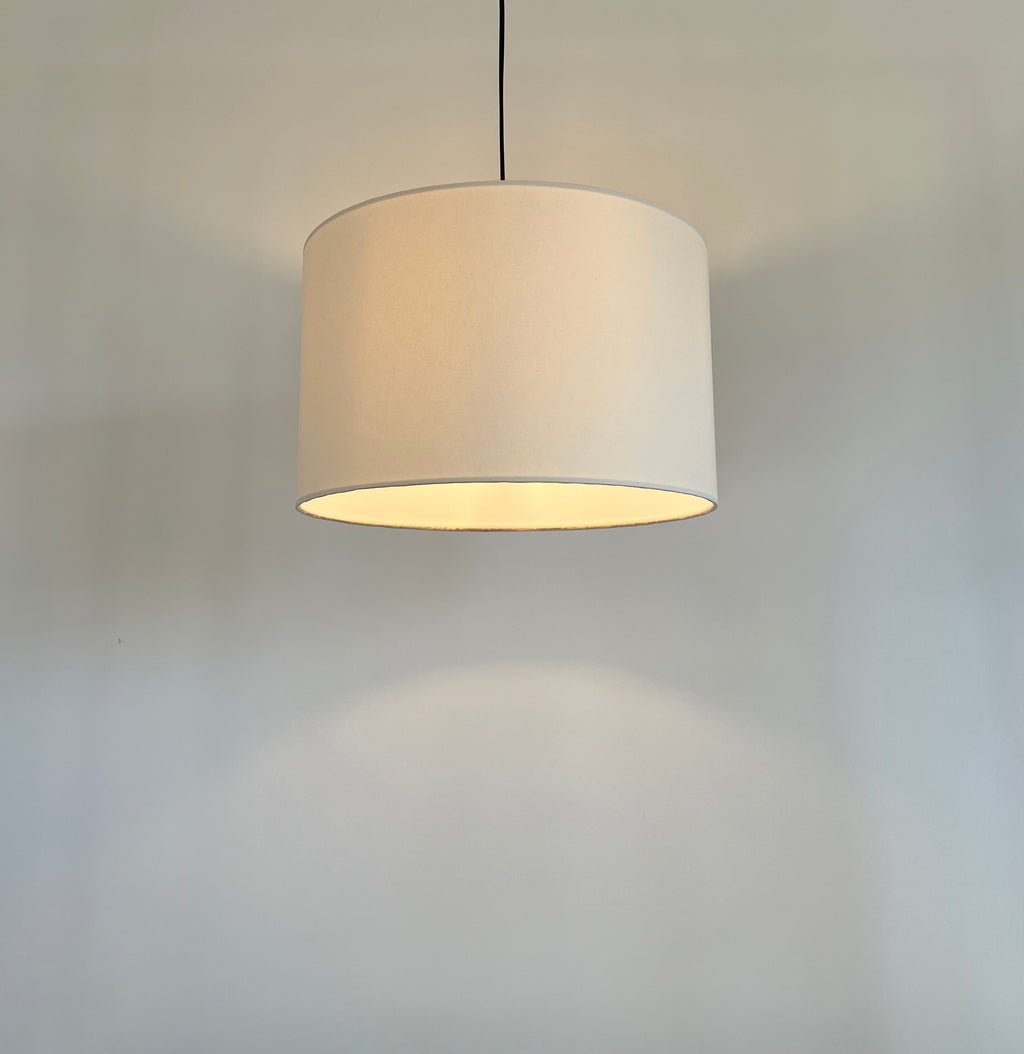 Cream Cotton Drum Lampshade | Handmade Ceiling Light Shade | Bespoke UK