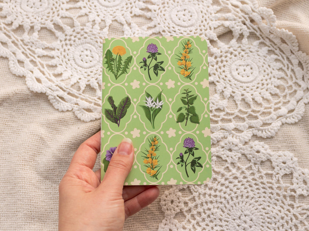 A6 Handmade Notebook with Spring Foraging Design