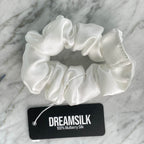 White Silk Scrunchie - Regular