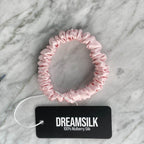 Pink Silk Scrunchie - Skinny