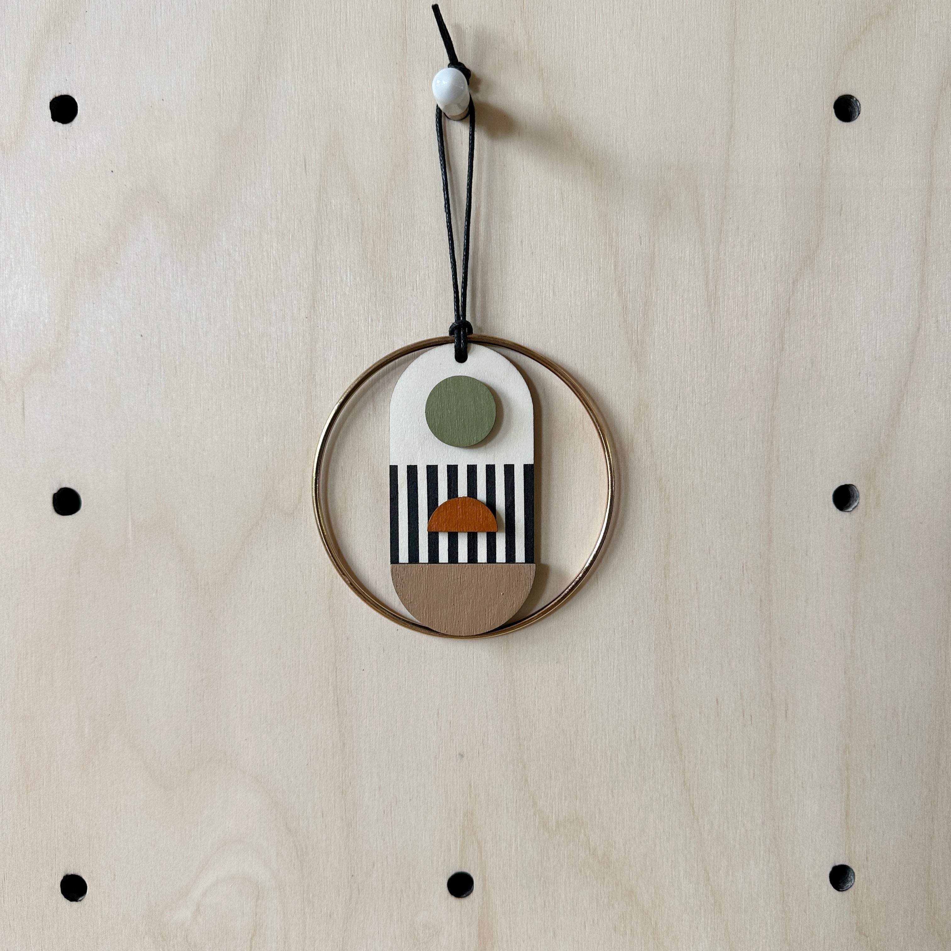 Original Small Geometric Wall Hanging - Mini Mid-Century Wall Art - Little Wooden Decoration - Contemporary Wall Decor