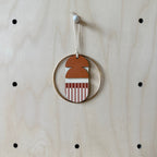 Warm Tones Small Geometric Wall Hanging - Mini Mid-Century Wall Art - Little Wooden Decoration - Contemporary Wall Decor