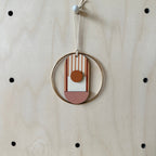 Warm Tones Small Geometric Wall Hanging - Mini Mid-Century Wall Art - Little Wooden Decoration - Contemporary Wall Decor