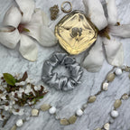 Silver Silk Scrunchie - Regular