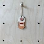 Warm Tones Small Geometric Wall Hanging - Mini Mid-Century Wall Art - Little Wooden Decoration - Contemporary Wall Decor