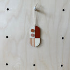 Warm Tones Small Geometric Wall Hanging - Mini Mid-Century Wall Art - Little Wooden Decoration - Contemporary Wall Decor