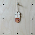 Warm Tones Small Geometric Wall Hanging - Mini Mid-Century Wall Art - Little Wooden Decoration - Contemporary Wall Decor