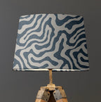 Blue Wiggle Textured French Drum Lampshade | Handmade Ceiling Light Shade | UK