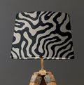 Black Wiggle Textured French Drum Lampshade | Handmade Ceiling Light Shade | UK