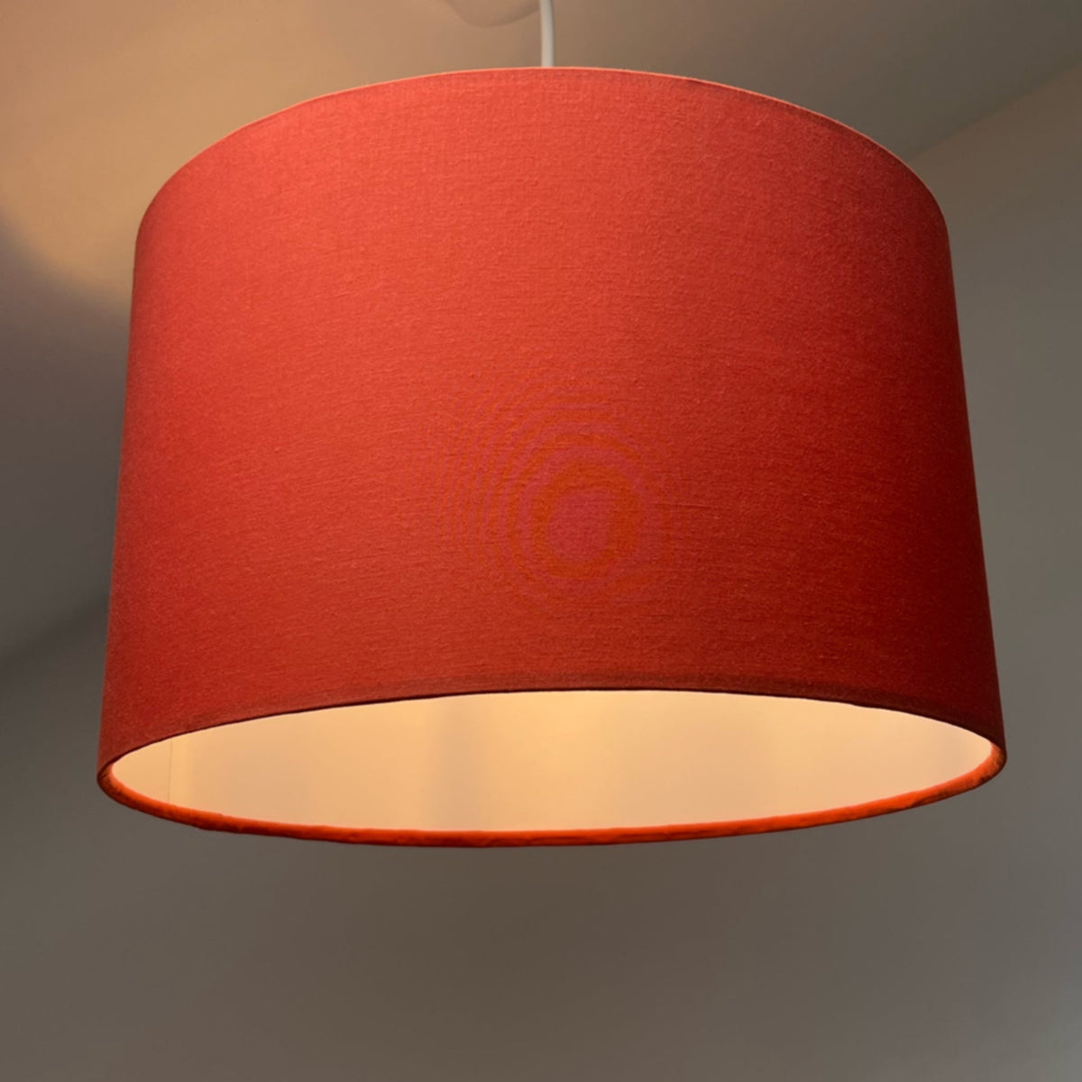 Burnt Orange Cotton Drum Lampshade | Handmade Ceiling Light Shade | Bespoke UK