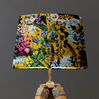 Mustard Flowers Velvet Lampshade | French Drum Ceiling Light Shade | Bespoke Handmade Empire Lampshade