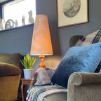 Ecru wiggle cone lampshade, extra tall lampshade