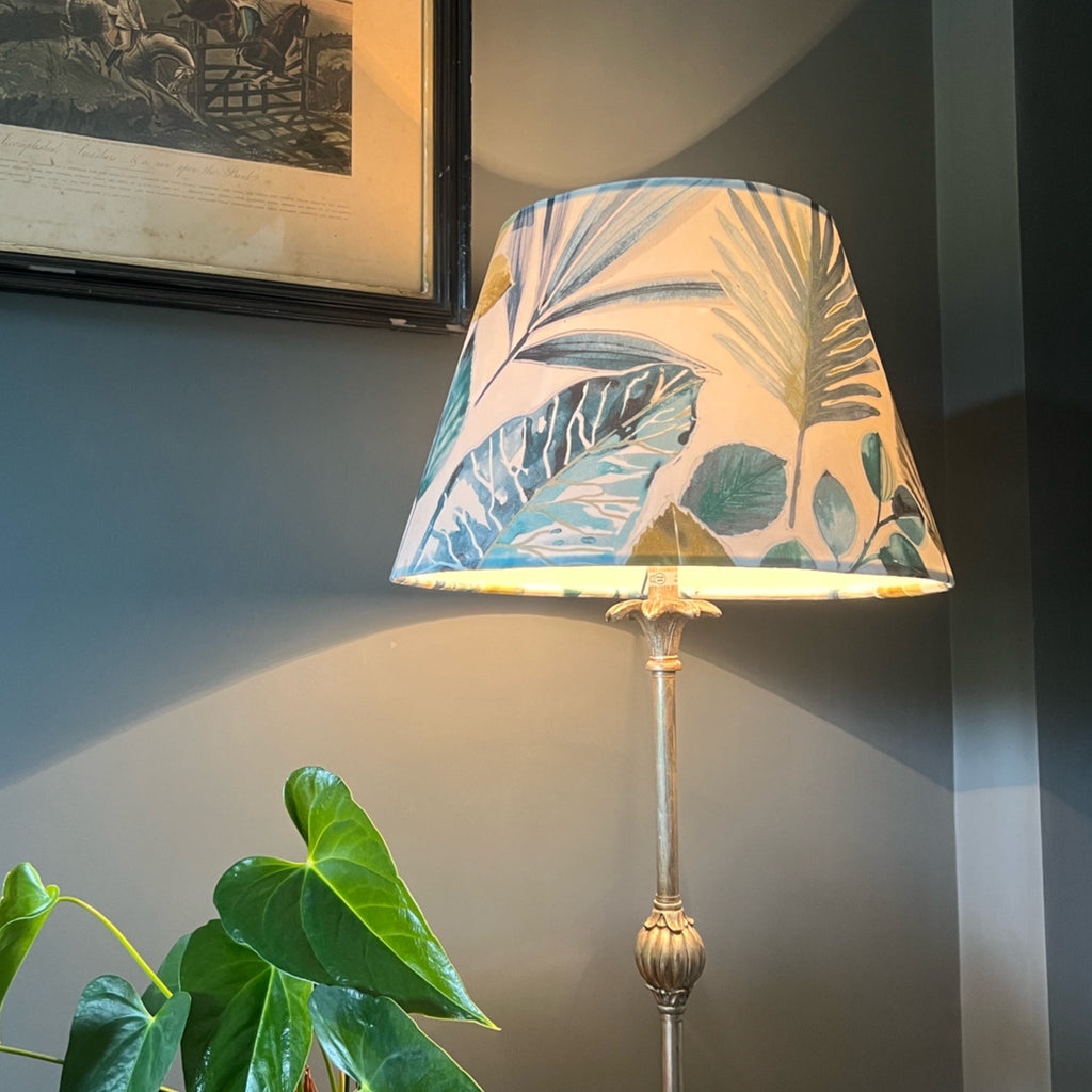 Blue & Green Rainforest Velvet Steep Empire Lampshade | Handmade Ceiling Light Shade | UK