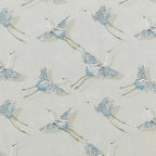 Flying Birds Cream Cotton Lampshade | Extra Tall Cylinder Ceiling Light Shade | Bespoke Handmade UK