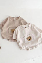 Waffle Bear Bodysuit Brown or Creme