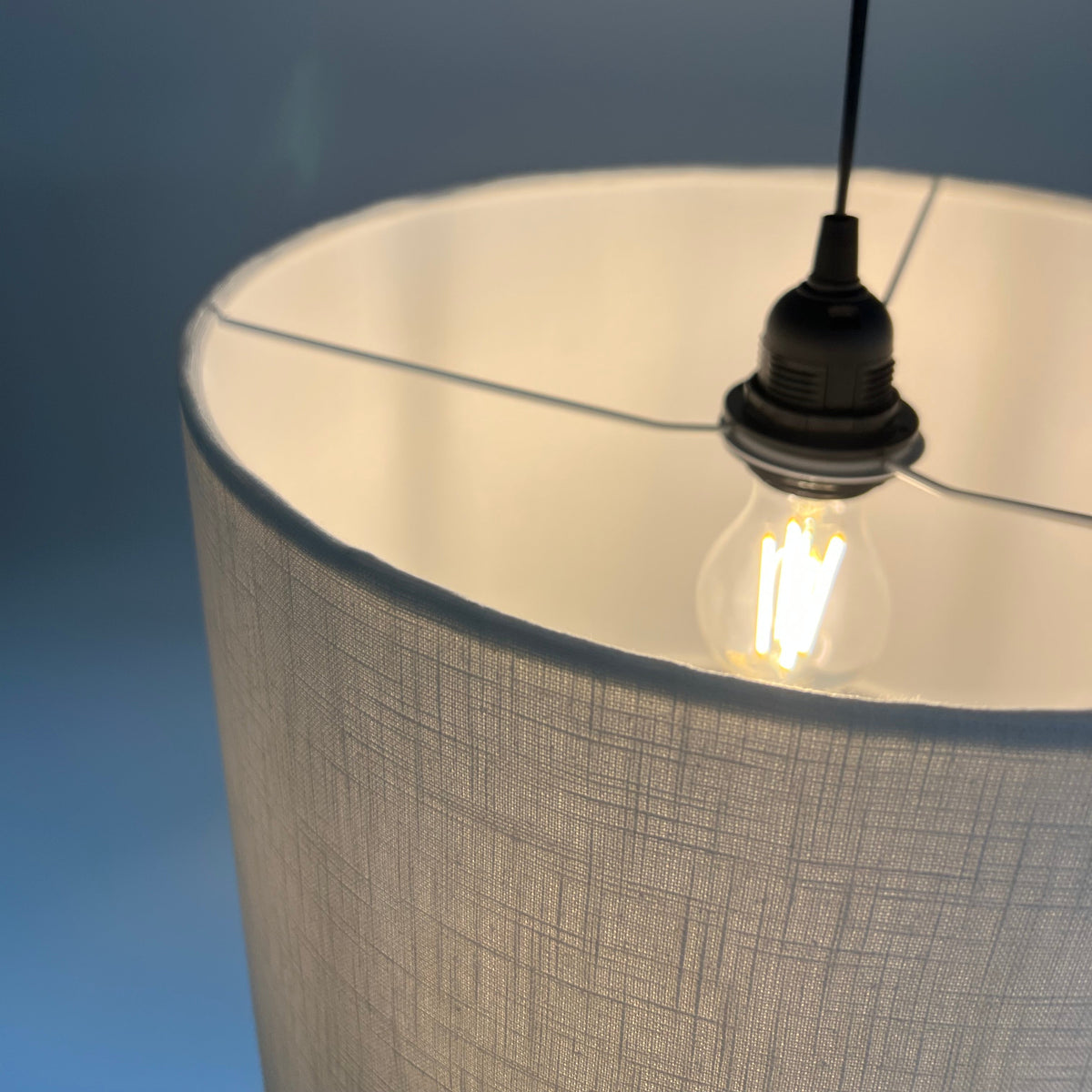 Off White Linen Drum Lampshade | Handmade Ceiling Light Shade | Bespoke UK