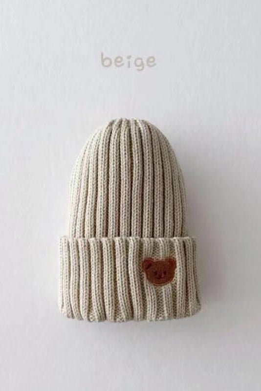 Knitted Bear Beanie Hats Multiple Colours
