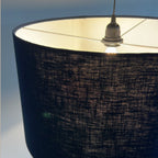 Navy Linen Drum Lampshade | Handmade Ceiling Light Shade | Bespoke UK