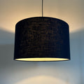 Navy Linen Drum Lampshade | Handmade Ceiling Light Shade | Bespoke UK